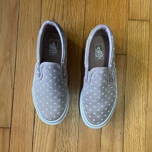 Vans size 3 pink/dusty rose with white polka dots.